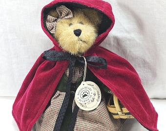 Boyds Bears H. Bailey Bear as Little Red Riding Hood (Style #9199-15)  9" Plush Bear with Cape & Basket