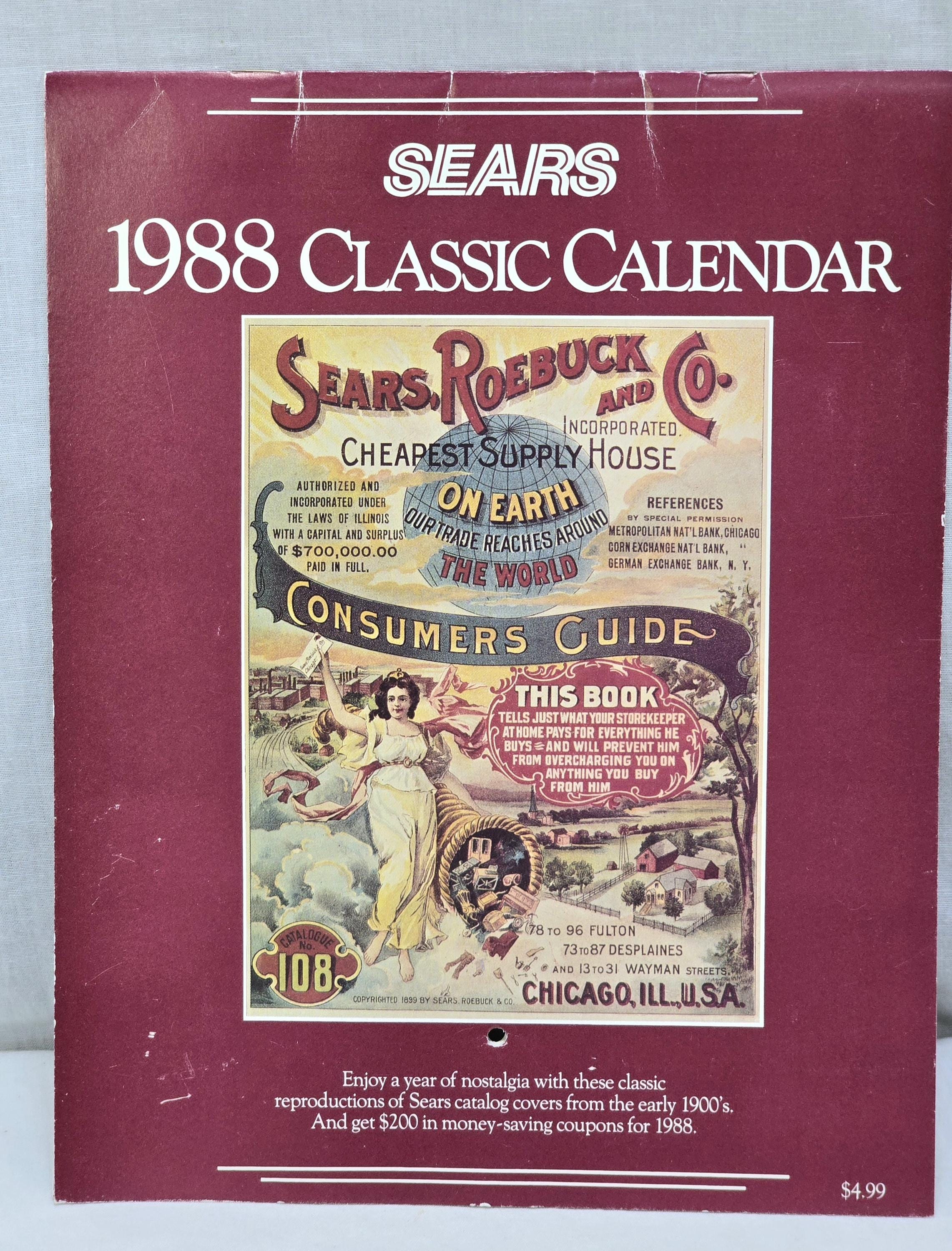 Sears 1988 Classic Calendar Sears Roebuck - Etsy