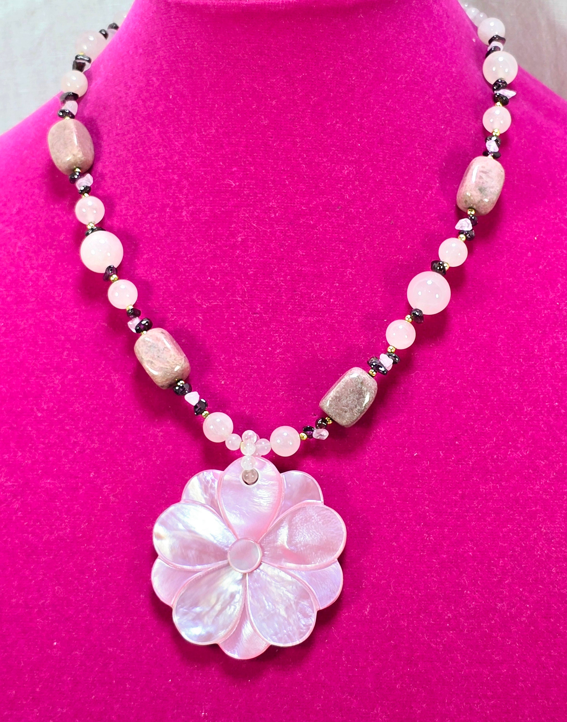 ◆VINTAGE HOLLYWOOD◆ Nature Daisy Beads Necklace VH2479NE00 ON VACATION Vintage 4 Layered Necklace, Natural Stone Beads