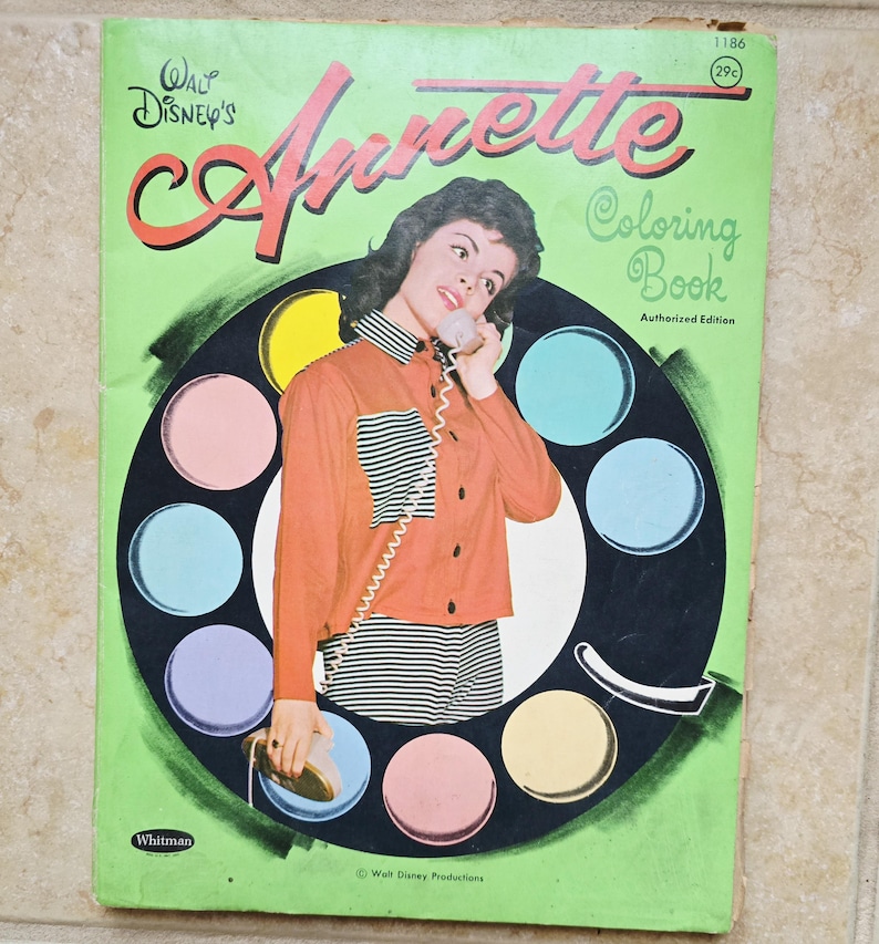 Walt Disney's Annette Coloring Book by Whitman, 1960s Mid Century - Etsy