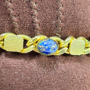 Vintage Faux Opal? Bracelet with Gold Tone Links