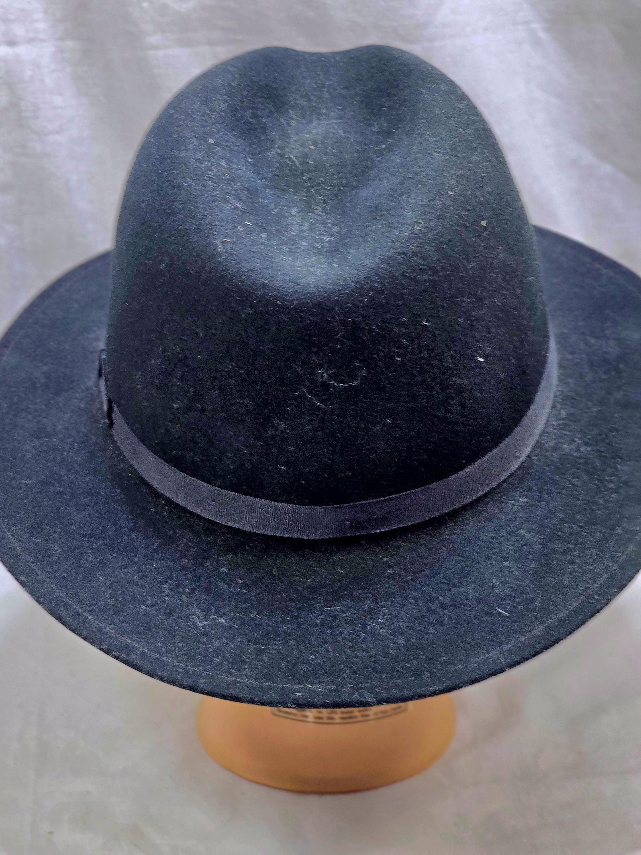 Vintage‎ Country Gentleman black Wool wide Brim Fedora hat  fits like size S-M Fedora Black Hats for Men with Wide Brim for sale | eBay main image 3