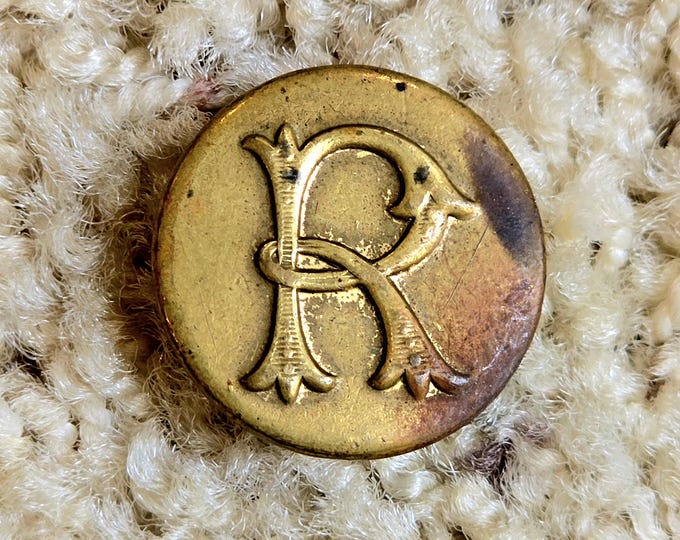 Vintage Letter R Seal Crest Button Original, Superior Quality - Etsy
