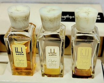 Caja de regalo Vintage Angelique Cologne Quartette, juego de 4 botellas (falta una).