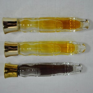 FINAL SALE Three Miniature Vanda Perfume Essence Glass Bottles - Captiva, Cantique, Rondeau  - .08 Fl. Oz. Each