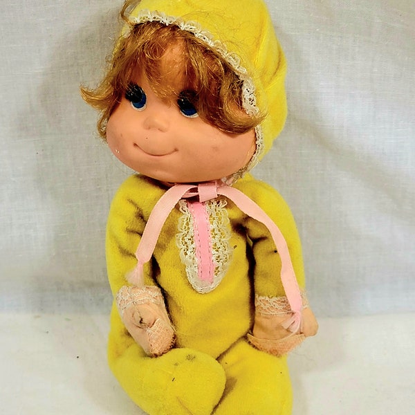 Vintage 1970 Mattel Yellow Itsy Bitsy Baby Beans Baby Doll