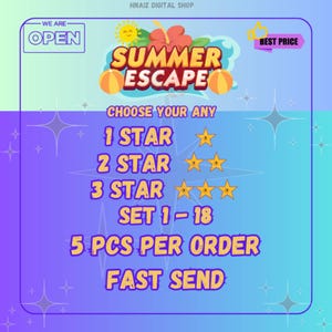 MOGO choose any 1star , 2 star  , 3 star ( 5pcs per order )