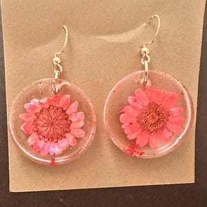Pink floral  earrings