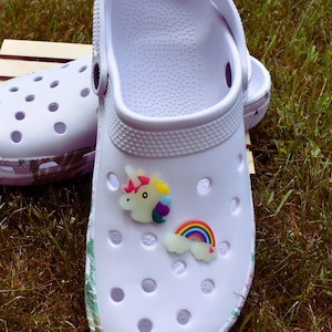 Shoe Charms - Glow in the Dark Unicorn and Rainbows - 10+ Designs - Sold Individually