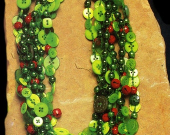 Collar con botones de cascabel - Joyas navideñas PATRÓN / INSTRUCCIONES