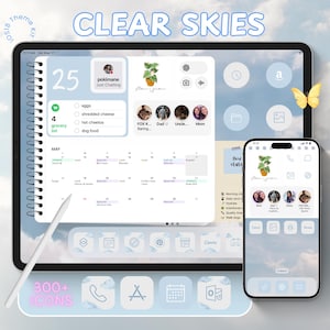 Aesthetic IOS 18 Theme Kit | iPhone App Icons | Cute Widgets | iPhone Wallpaper | iPad Theme | Sky Blue Theme Wallpaper