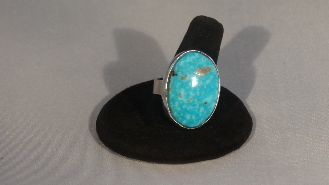 Kingman Turquoise Statement Ring - Etsy
