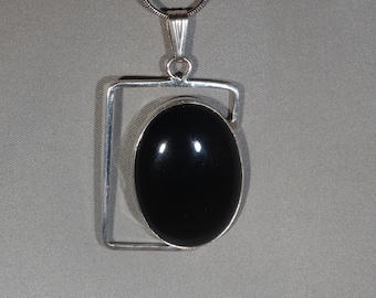 Black Onyx Window Frame Pendant