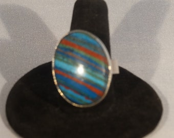 Rainbow Calsilica  Ring