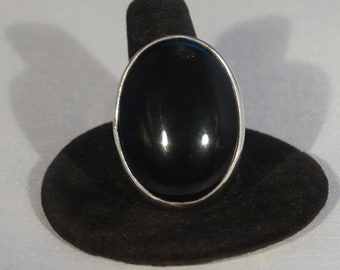 Black Onyx, High Bezel Ring