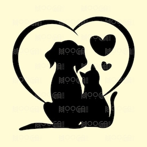 Pet Hearts Iron-on Transfer: Dog & Cat DTF Decal