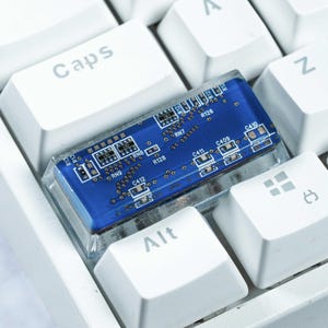 2.25u Blue Recycled Real MainBoard Circuit Board Keycap, Shift/ Enter Keycap for MX Cherry Switches Mechanical Keyboard Gift for Him