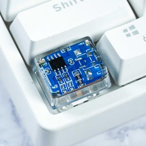 1.25u Blue Recycled Real blue MainBoard Circuit Board Keycap, Artisan Resin Keycap for MX Cherry Switches Mechanical Keyboard, Gift for BF