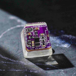 1u Purple Recycled Real MainBoard Circuit Board Keycap, Artisan Resin Keycap for MX Cherry Switches Mechanical Keyboard, Gift for Him