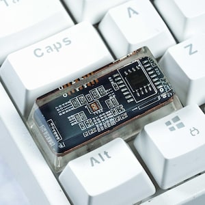 2.25u Black Recycled Real MainBoard Circuit Board Keycap, Shift/ Enter Keycap for MX Cherry Switches Mechanical Keyboard Gift for Him