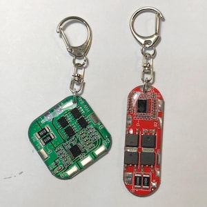 Circuit board Keychain, recycled gift for computer nerd, cool Geeky Keyring, tech gift ,Christmas Gift for Him