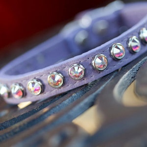 Swarovski Crystal Leather Dog Collar, Handmade USA