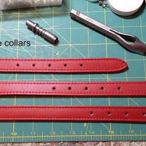 Red Dog Collar // Red Leather Dog Collar // Leather Dog Collar // Pet Collar // Leather Pet Collar // Puppy Collar // Jeweled Dog Collar image 5