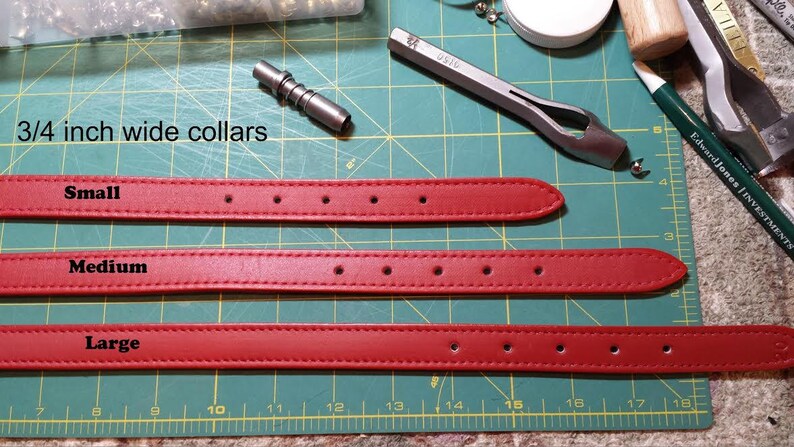 Red Dog Collar // Red Leather Dog Collar // Leather Dog Collar // Pet Collar // Leather Pet Collar // Puppy Collar // Jeweled Dog Collar image 5