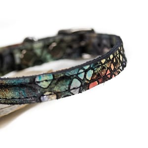 Leather Dog Collar, Handmade Leather Collar, Rainbow Suede Leather Collar, Leather Cat Collar, Soft Suede Leather, Native Leather, Holidays