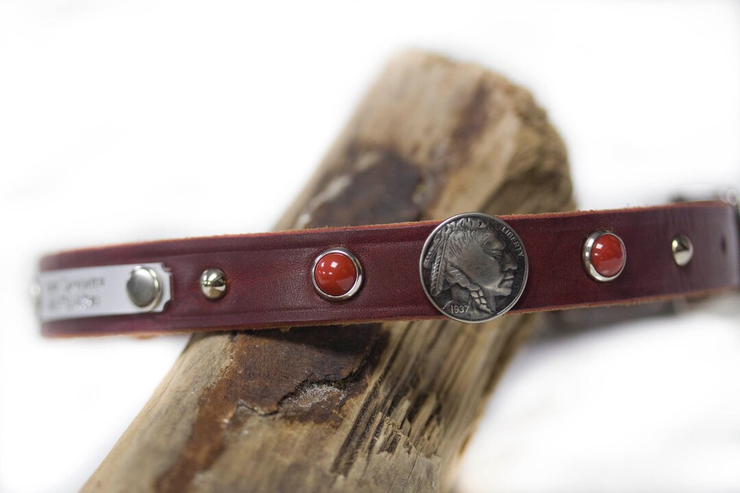 Leather Collar, Native Dog Collar, Native American Collar, Personalized