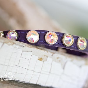 Tiny Collar, Cat Collar, Crystal Collar, Ferret Collar, Leather Collar, Chihuahua Collar, Thin Collar, Collar for Chihuahua, Swarovski Dog