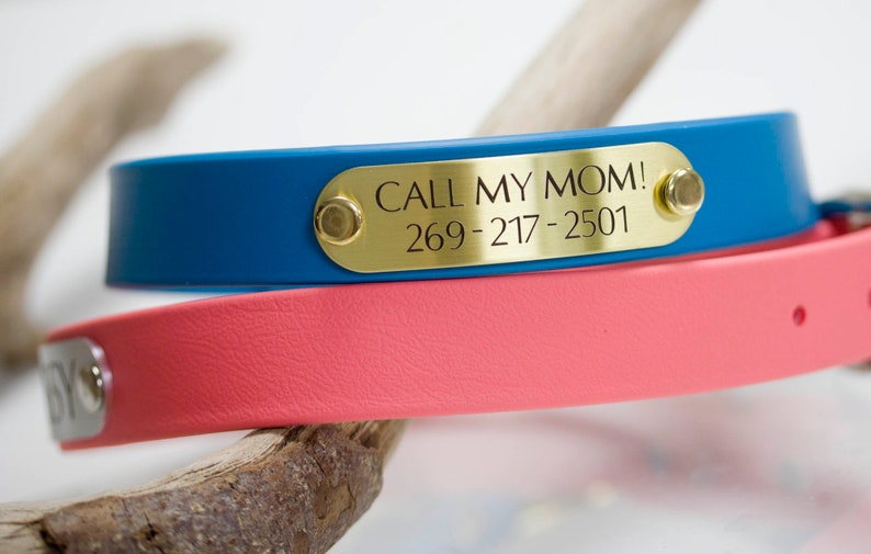 Waterproof Biothane Dog Collar with Nameplate, Odorless, Handmade image 8