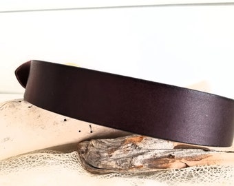 Soft Latigo Leather Dog Collar, Dark Brown 1 inch Pet Collar