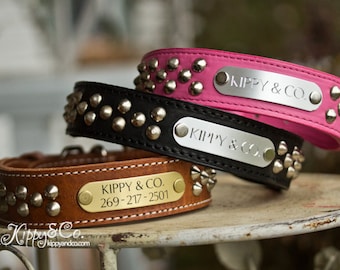 Pit Bull Dog Collar, Big Dog Collar, Wide Dog Collar, Bull Dog Collar, Collar With Name, Studded Collar, Personalized Dog Collar, Dog Collar