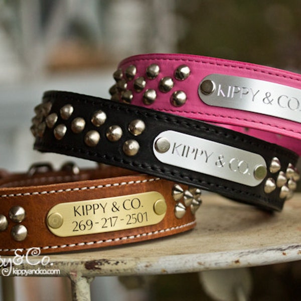 Pit Bull Dog Collar, Big Dog Collar, Wide Dog Collar, Bull Dog Collar, Collar With Name, Studded Collar, Personalized Dog Collar, Dog Collar