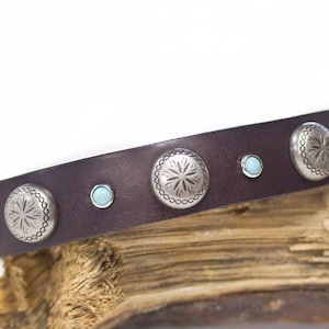 Southwest Leather Dog Collar, 1 inch Dog Collar, Puppy Collar, Custom Collar, Western Leather Collar, Personalized Collar, Handmade, cowboy