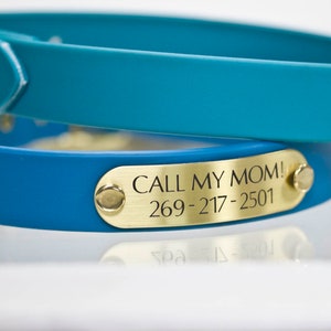 Waterproof Biothane Dog Collar with Nameplate, Odorless, Handmade image 1