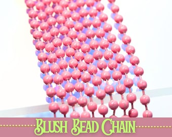 Dusty Rose Ball Chain Necklace - 24 inches long - 4 Chains with Connectors - Use in Necklaces, Bracelets & Keychains