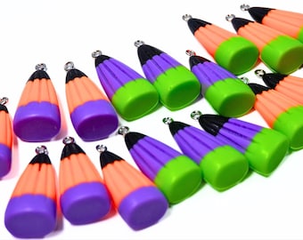 Halloween Candy Corn Charms - 3 Colors to Choose From - Spooky Cute Jewelry & Keychain Making Supplies