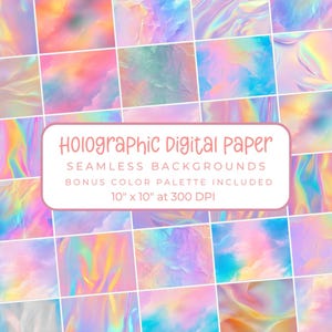 Holografisch digitaal papier, pastelkleurige iriserende texturen - ideaal voor knutselen, feesten, wenskaarten, scrapbooking, ontwerpers met kleine dingen