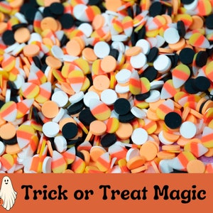 Trick or Treat Halloween Polymer Clay Slices for Crafts, Resin, Tumblers & Nail Art – Magic Charm Fillers and More