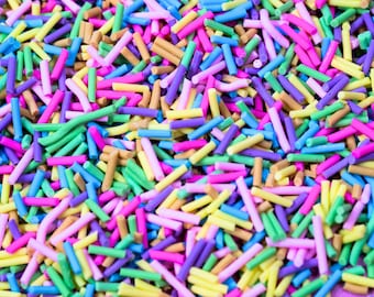 Pastel Rainbow Polymer Clay Sprinkles - Craft Supply for Endless DIY Projects  like Resin, Slime, Decoden & More