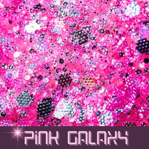 Hot Pink Iridescent Hexagon Glitter for Resin Crafts Slime Nail Art Shaker Charms Tumblers Decoden DIY Sparkle Confetti Chunky Embossed Mix