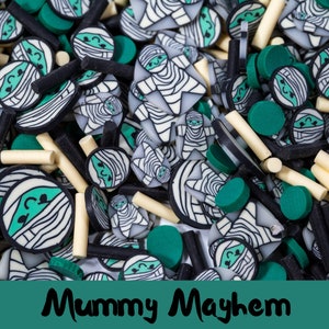Halloween Polymer Clay Slices with Mummy Character Cute Sprinkles for Resin Slime Decoden Decorating Polymer Clay Projects DIY Gifts