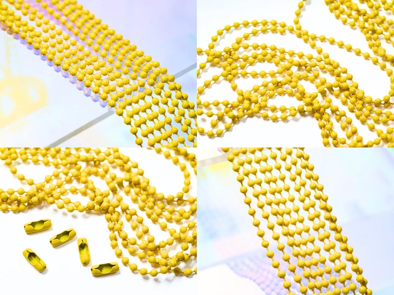 Colorful Ball Chain Necklaces - 24 Inches Long - 4 Single-color Chains ...