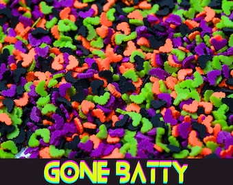 Mini Bat Halloween Polymer Clay Sprinkles Perfect for Crafts, Resin Slime Decoden Bat-Shaped Clay Slices in Halloween Colors