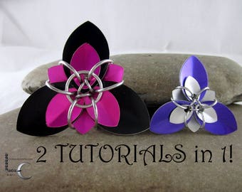Chainmaille Tutorial - Looner Creations Trillium Scale Flower Chainmaille tutorials in Large and Small scales - Jewelry Making Tutorial