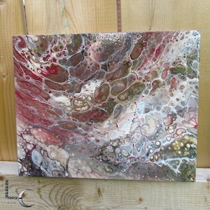 Pintura de acrílico - Looner Creations Original OOAK 8&quot;x10&quot; Pintura abstracta en Rust, Olive y Cream