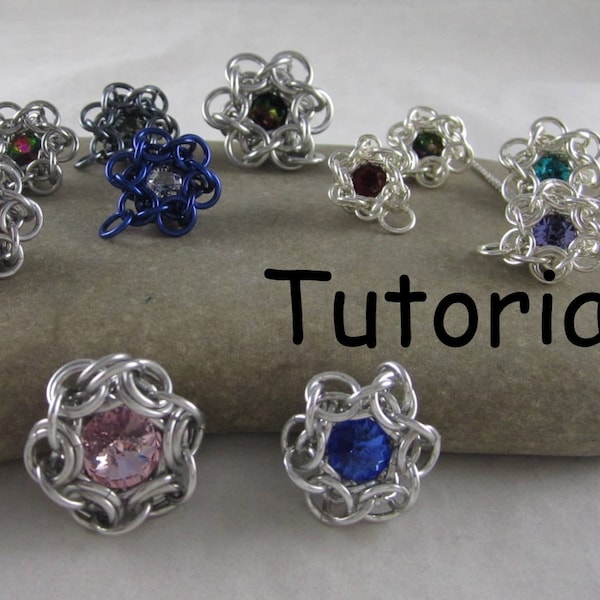 Chainmaille Tutorial - Tricksy© - Chainmaille captured crystal pendants - a Looner Creations tutorial - Jewelry making tutorial