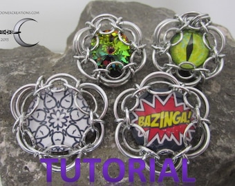 Chainmaille-tutorial - It's In the Maille© - Een Looner Creations chainmaille-tutorial voor het vastleggen van een cabochon - instructies voor het maken van sieraden